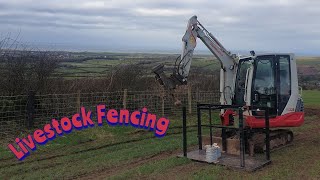 Stock Fencing with Takeuchi Tb228 [upl. by Dorris]