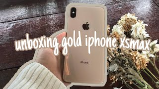 Unboxing Gold iPhone XS Max 512gb  2021 aesthetic ver [upl. by Ahtenek]