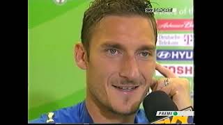 FINALE MONDIALI 2006  ITALIA VS FRANCIA  INTERVISTA POST PARTITA FRANCESCO TOTTI SKY SPORT [upl. by Nired197]