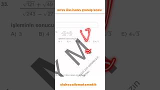 KPSS MATEMATİK ÇIKMIŞ SORU kpss matematik [upl. by Oramug3]