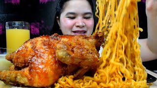 SUPER JUICY and CRISPY FRIED CHICKEN  SAMYANG NOODLES  Mukbang ASMR  HANIMACETV [upl. by Aneleasor]