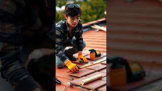 Installing ceramic tiles on the roof in a professional way [upl. by Ahidam]