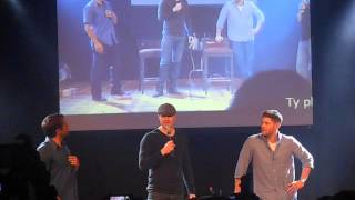 Jensen Ackles Misha Collins Tahmoh Penikett Mark Sheppard amp the screen  JIBCon [upl. by Eilis]