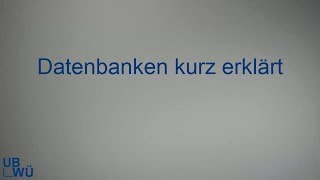 Datenbanken  kurz erklärt [upl. by Maunsell]