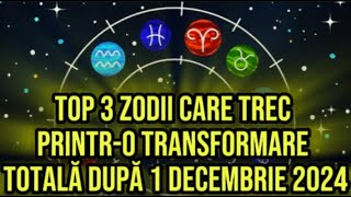 Top 3 zodii care trec printro transformare totală după 1 decembrie 2024 [upl. by Aicirtap]