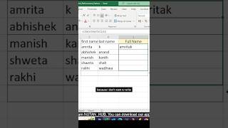 Concatenation function in Excel excel function shorts shortsfeed [upl. by Calise128]