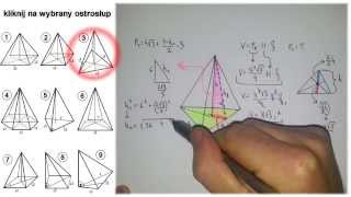 ostrosłup trójkątny prawidłowy  objętość i pole [upl. by Suzan]