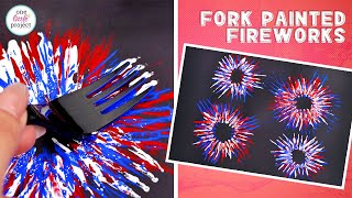 Fork Painted Fireworks Craft  Easy 4th of July Craft [upl. by Hurwit]