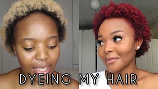 DYEING MY HAIR RED WITHOUT BLEACH  DIY [upl. by Llehcram]