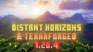 Make minecraft terrain extra realistic  Distant horizons Terraforged amp Shaders Minecraft 1204 [upl. by Eisse]