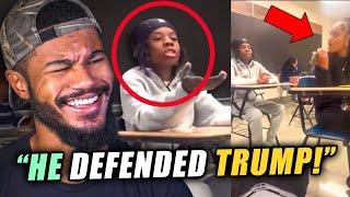 Black Student Defends TRUMP amp COOKS entire class and teacher [upl. by Nitsuj]