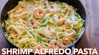 How To Make Creamy Shrimp Alfredo Pasta  30 Minute Meal [upl. by Einahpets]