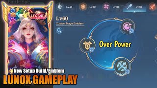 New SetUp Build And Emblem Lunox  Best One Shot Build From Top 1 Global Lunox  LUNOX BEST BUILD [upl. by Base]