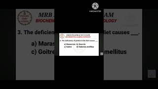 RRB pharmacist EXAM Preparation DI 2024 EXAM PREPARATION protein deficiency marasmus [upl. by Enoed]