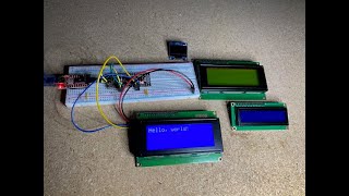 Example of STM32 using I2C with a 16 x 2 LCD display and a 20 X 4 LCD display hardware and software [upl. by Leitman]