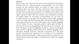 Denoising Item Graph With Disentangled Learning for Recommendation [upl. by Ppik]