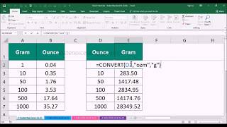 How to convert gram to ounce amp ounce to gram in excel [upl. by Hayyim310]