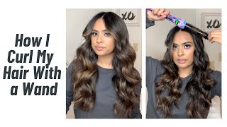 HOW TO CURL YOUR HAIR WITH A WAND FOR BEGINNERS [upl. by Neelya]