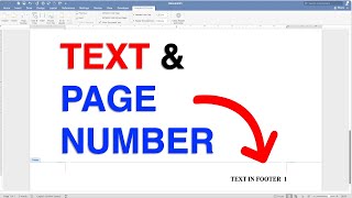 How To Add Text And Page Number In Footer In Word [upl. by Saeger]