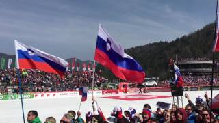 Stefan Kraft  251 m i Kamil Stoch  2515 m rekord skoczni Planica 2017 widok z trybuny 60 fps [upl. by Pizor]