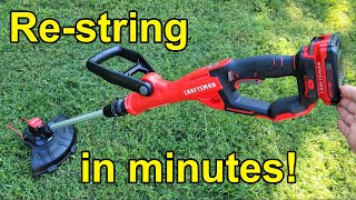 How to replace RELOAD STRING on CRAFTSMAN 20V or electric string trimmer [upl. by Castle]