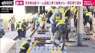 京浜東北線 ホームの拡幅工事のため始発から夕方まで一部区間で運休 JR東日本2024年11月17日 [upl. by Uthrop]