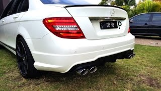 Mercedes C200 CDI MY12 Blue Efficiency with Cobra Exhaust and C63 rear bumper  Exhaust note demo [upl. by Sudoeht]