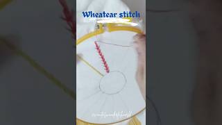 Embroidery Stitches Part 2 MustKnow Stitches for Beginners 🧵✨ Wheatear stitch EmbroideryBasics [upl. by Yellac141]