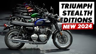 New Triumph Bonneville Stealth Editions Announced Speed Twin T120 Bobber amp More [upl. by Gomar]