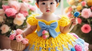 vestido infantil em crochêtejidos a crochet crochet baby viralvideo video [upl. by Neitsirk10]