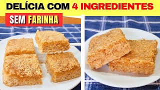 Bolo de 4 INGREDIENTES Delicioso SEM FARINHA AÇÚCAR LEITE E OVO  Fácil  Fibras e Proteínas [upl. by Fregger]