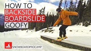 How to Backside Boardslide  Snowboarding Tricks Goofy [upl. by Sansone]