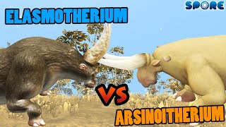 Elasmotherium vs Arsinoitherium  Prehistoric Beast Battle S3E1  SPORE [upl. by Tham]