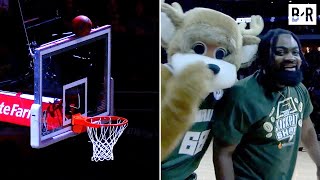 Bucks Fan Makes Halfcourt Shot Off Top of the Backboard to Win 10K 🤯 [upl. by Ociral]