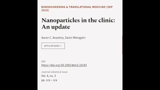 Nanoparticles in the clinic An update  RTCLTV [upl. by Emmery]