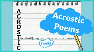 Acrostic Poems Explained [upl. by Hailed]