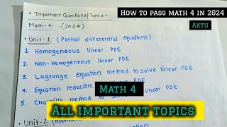 Engineering mathematics 4 aktu important questions math 4  aktu important questions cse wale [upl. by Ainalem]