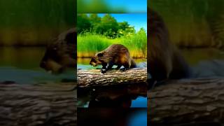 Why Beavers Cut Trees😨💯shorts facts [upl. by Ashatan796]