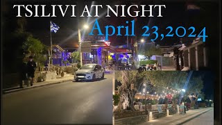 Tsilivi Zakynthos Island at Night time April 232024  Some Restaurants are already open [upl. by Ardna]