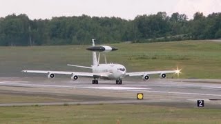 USAF Boeing E3 Sentry AWACS Takeoff [upl. by Sixel]