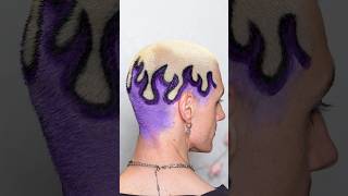 Dyeing My Boyfriend’s Hair Purple Flames BuzzCut HairDye [upl. by Billy250]