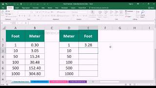 How to convert foot to meter amp meter to foot in excel [upl. by Greenquist]