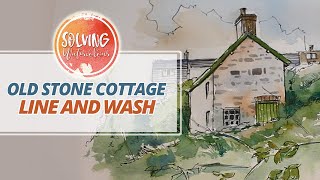 Painting An Ink And Wash Watercolor Of An Old Cottage [upl. by Kari]