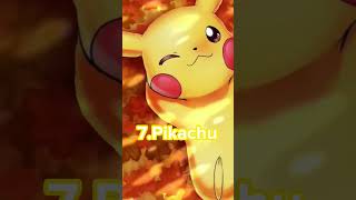 Top 15 strongest ash Pokemon pikachu anime shorts pokemon top10 [upl. by Owiat]