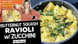 Trader Joes Butternut Squash Ravioli Recipe With Zucchini [upl. by Lowery]