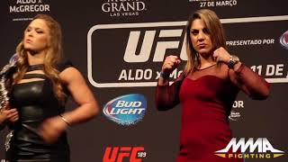 UFC 190 Ronda Rousey vs Bethe Correia Staredown [upl. by Bevan707]