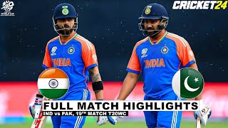 India vs Pakistan ICC T20 World Cup 2024 19th Match Highlights  IND vs PAK Full match cricket [upl. by Sharlene]