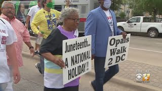 Opal Lee 93 Calls Walks 25 Miles To Make Juneteenth A National Holiday [upl. by Ahsasal]