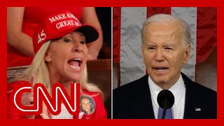 See Bidens response to Marjorie Taylor Greene interrupting speech [upl. by Sadoc]