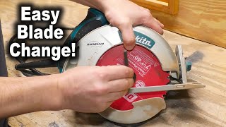 How to Change A Circular Saw Blade  Makita Model 5007MG [upl. by Ricki]